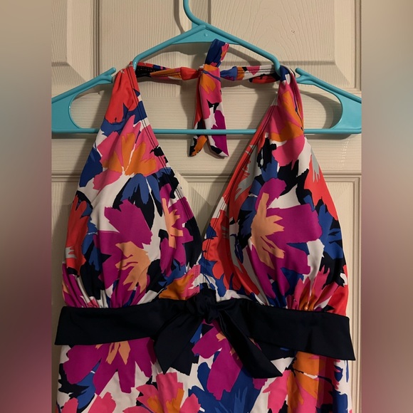 Swimsuits for all, Halter Tankini Top, floral, pink, orange, navy
size 20 - Picture 3 of 6